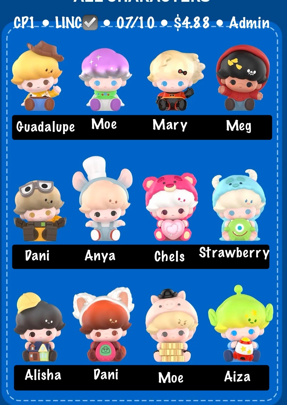 【preorder】POP MART Dimoo World x Pixar Minibean Series toy surprise box Dolls
