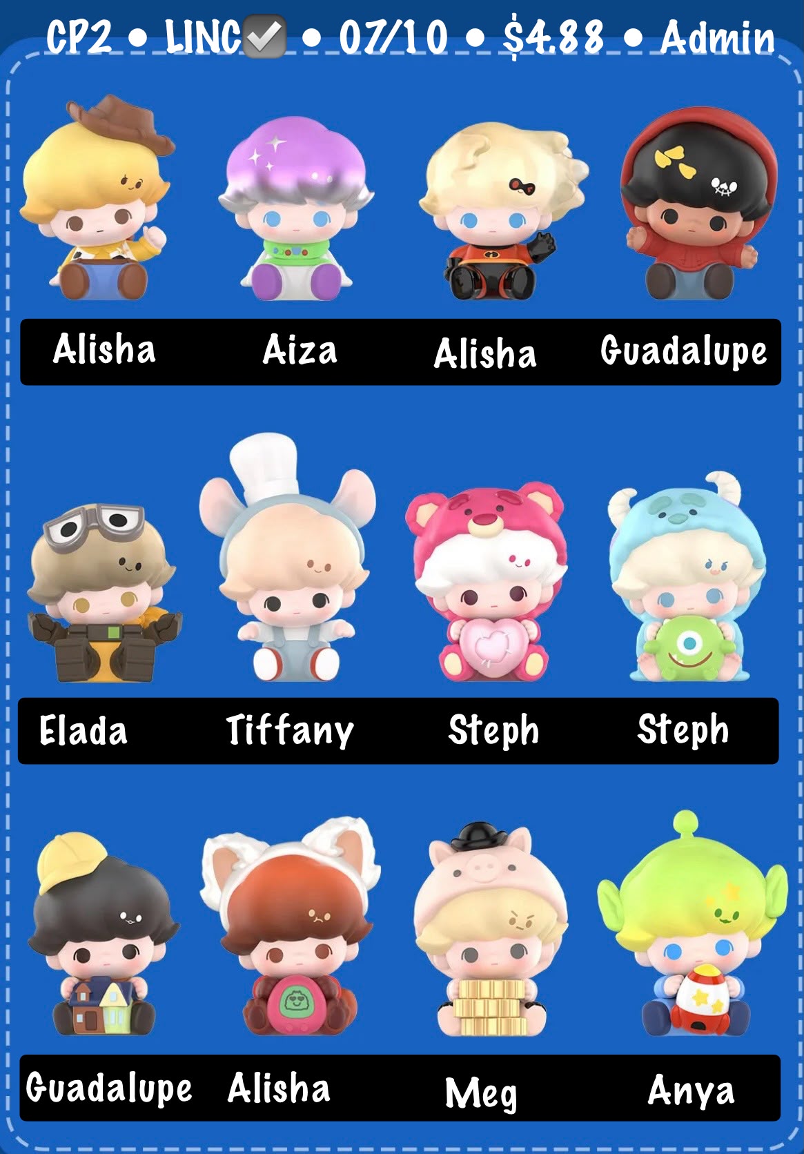 【preorder】POP MART Dimoo World x Pixar Minibean Series toy surprise box Dolls