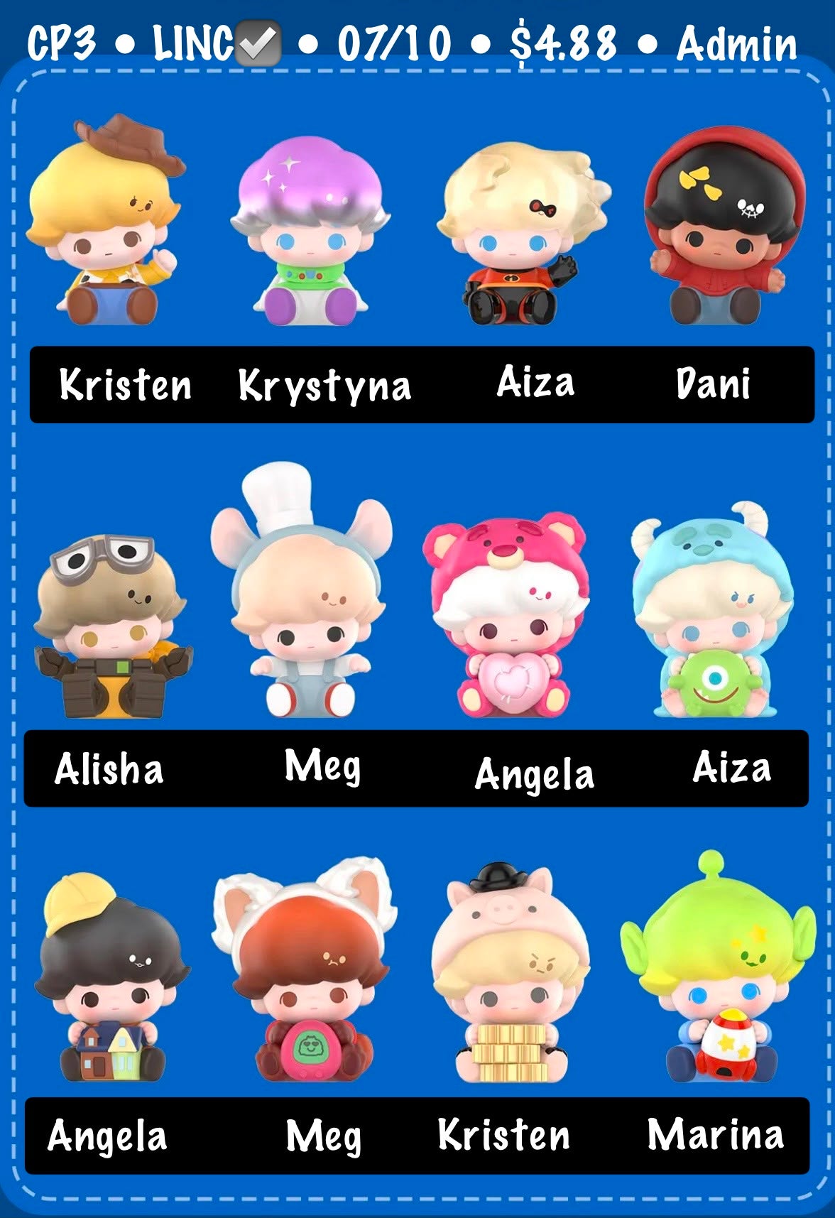 【preorder】POP MART Dimoo World x Pixar Minibean Series toy surprise box Dolls