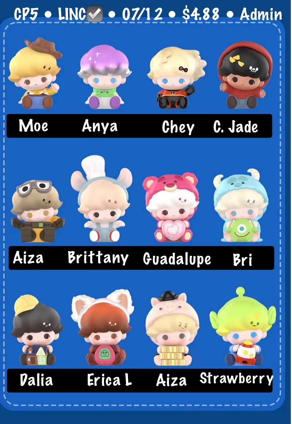 【preorder】POP MART Dimoo World x Pixar Minibean Series toy surprise box Dolls